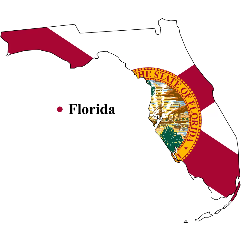 Florida Us state Map & flag