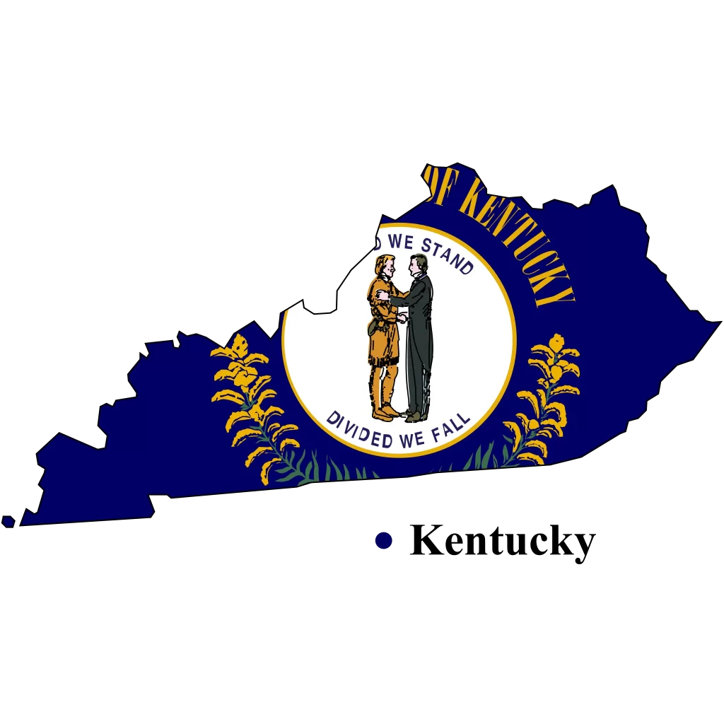 Kentucky Us state Map & flag