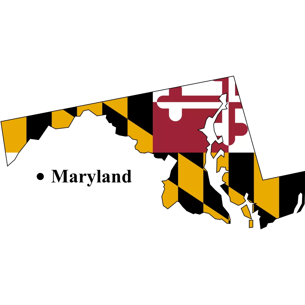 Maryland Us state Map & flag