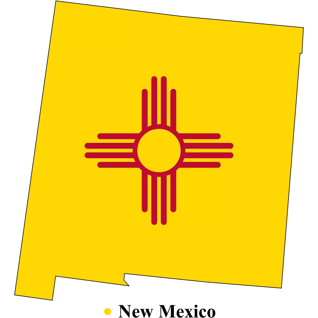 New-Mexico Us state Map & flag