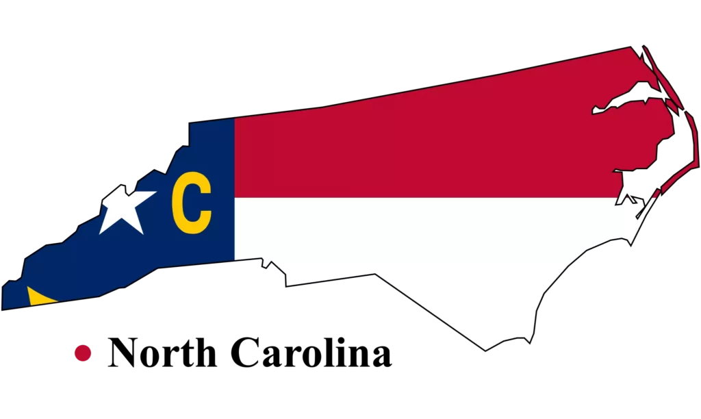 North-Carolina Us state Map & flag