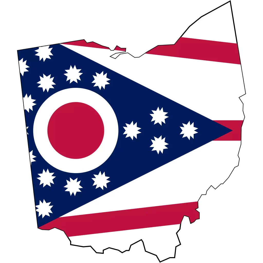 Ohio Us state Map & flag