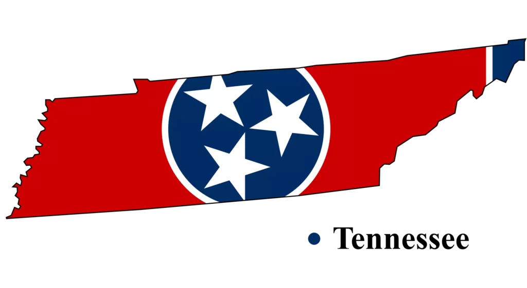 Tennessee Us state Map & flag