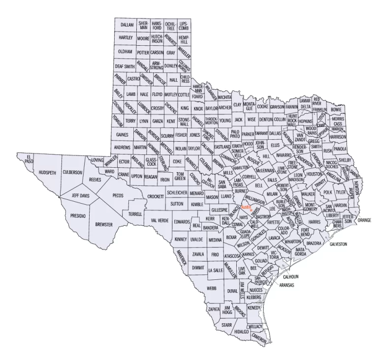 Texas map illustrations BW