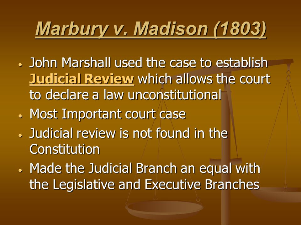 What Supreme Court case established judicial review